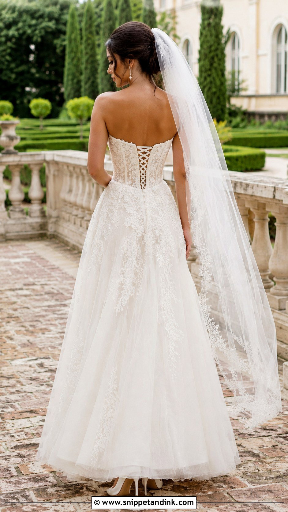 Corset Wedding Dress With Lace Up Back - Snippet and Ink - 25 Vintage Corset Wedding Dress Ideas