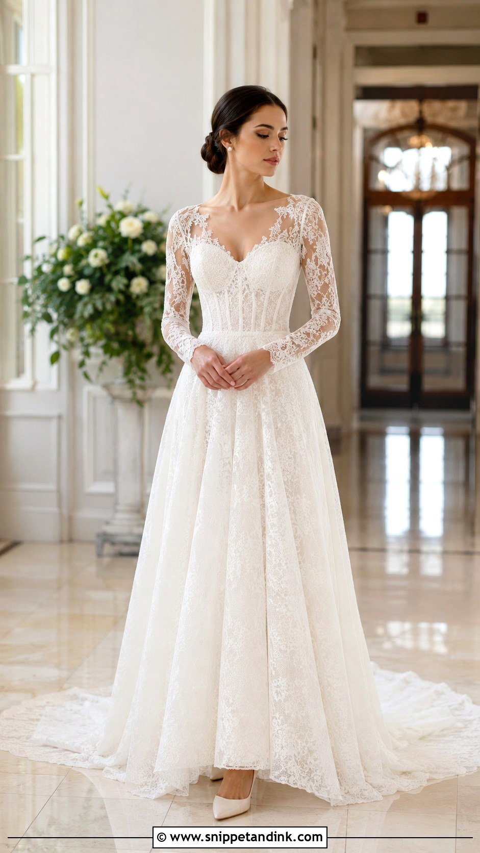 Corset Wedding Dress With Long Sleeves - Snippet and Ink - 25 Vintage Corset Wedding Dress Ideas