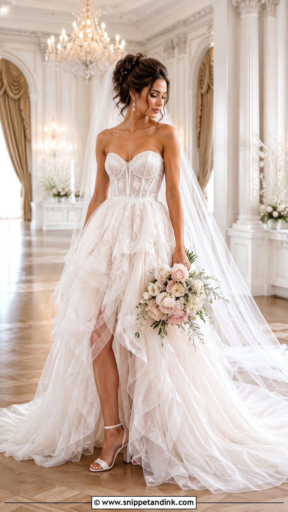 Corset Wedding Dress With Long Train - Snippet and Ink - 20 Long Tail Wedding Dress Ideas