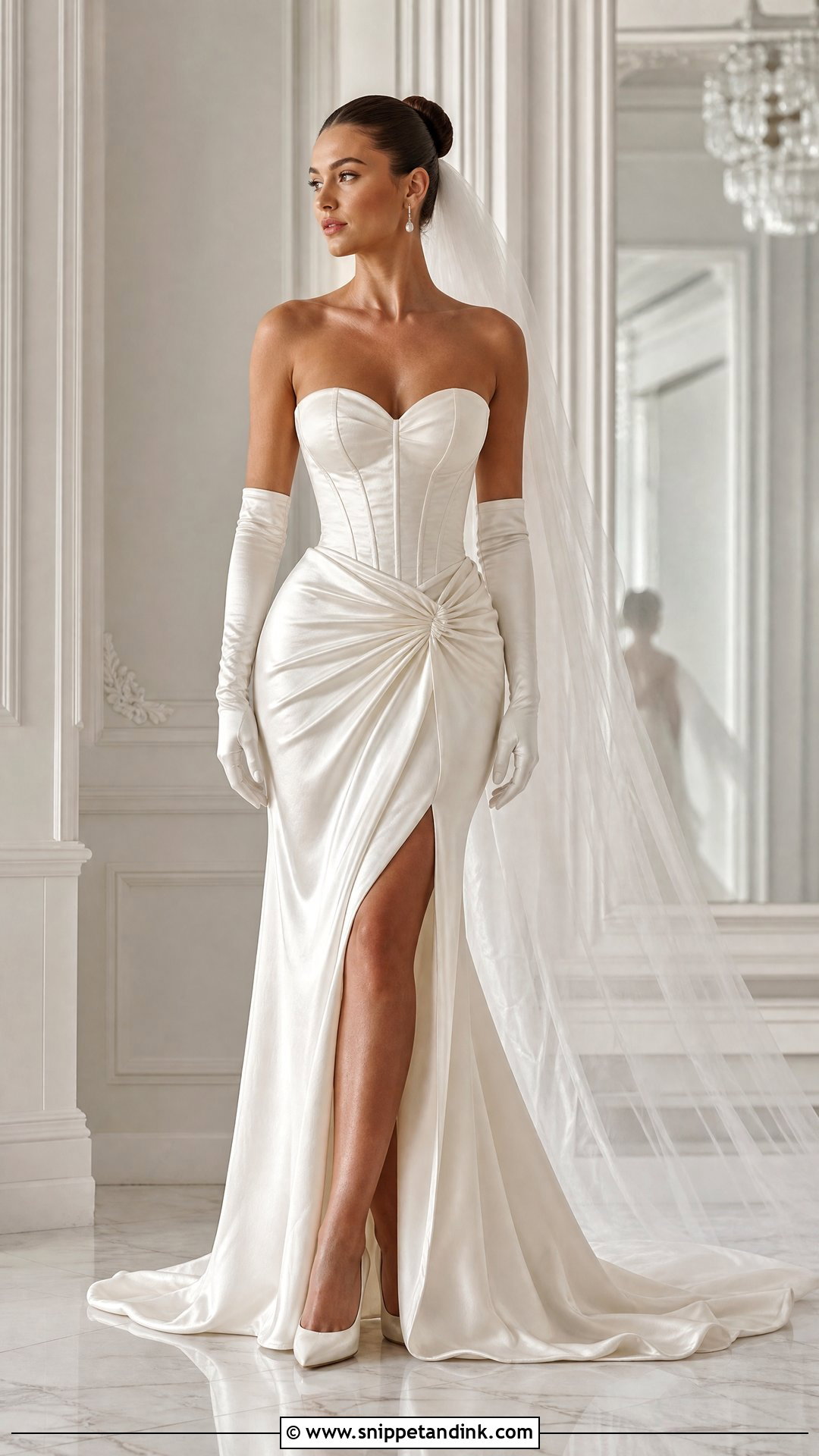 Corset Wedding Dress With Matching Bridal Gloves - Snippet and Ink - 25 Wedding Dress with Corset Ideas