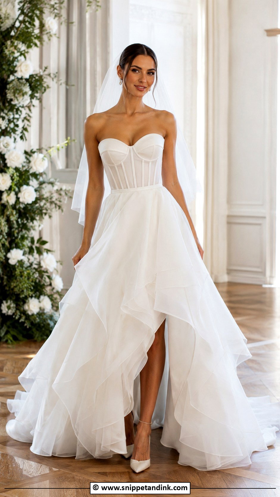 Corset Wedding Dress With Organza Skirt - Snippet and Ink - 30 Corset Wedding Dresses
