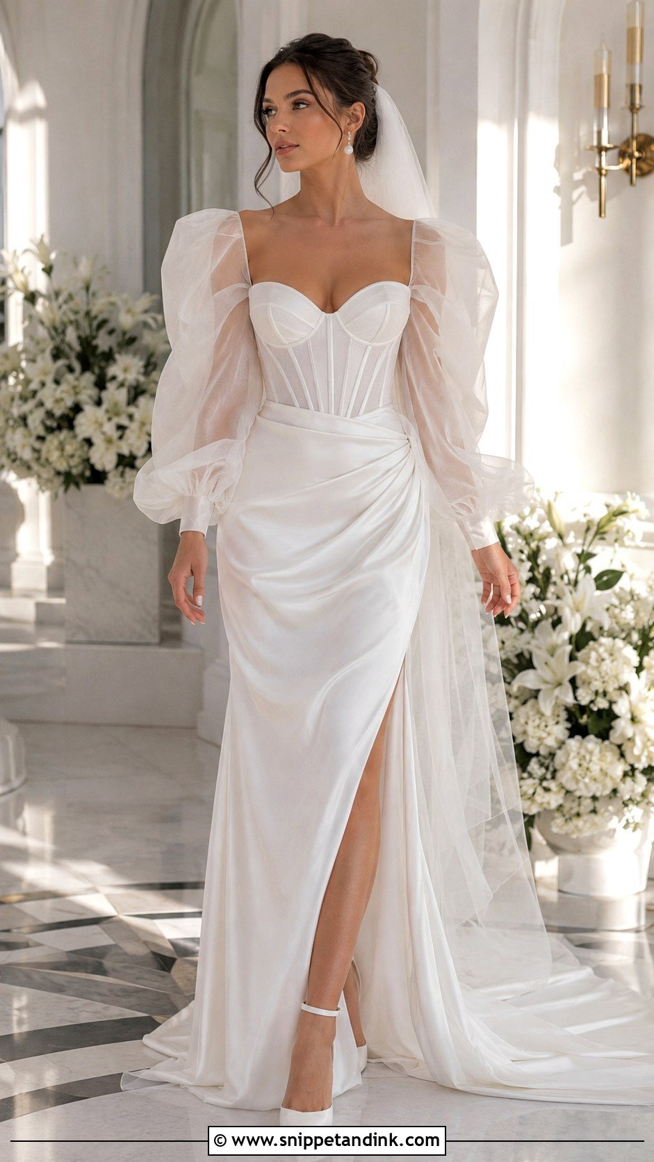 Corset Wedding Dress With Organza Sleeves - Snippet and Ink - 25 Corset Wedding Dress with Sleeves