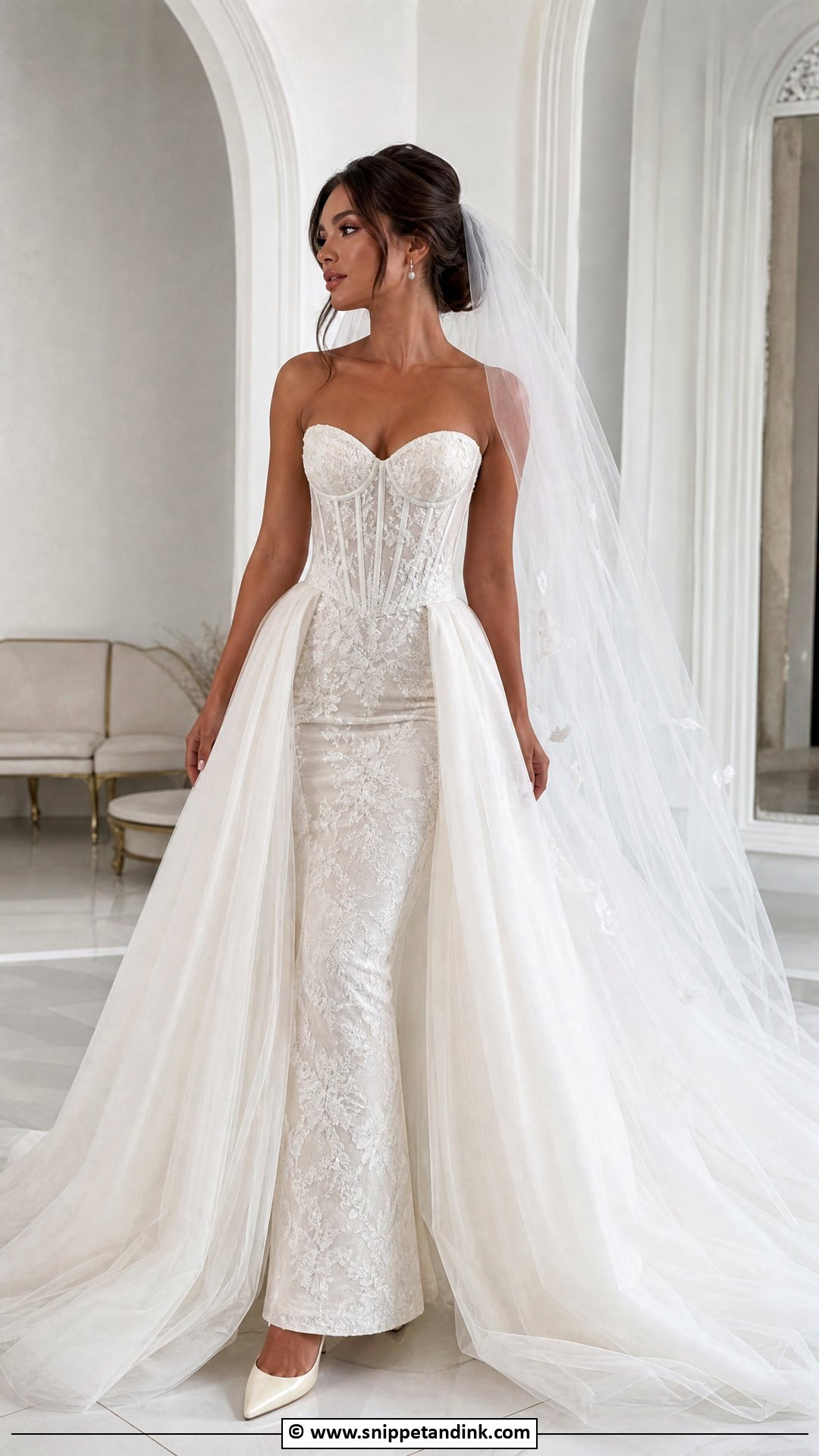 Corset Wedding Dress With Overskirt - Snippet and Ink - 35 Corset Wedding Dress Ideas