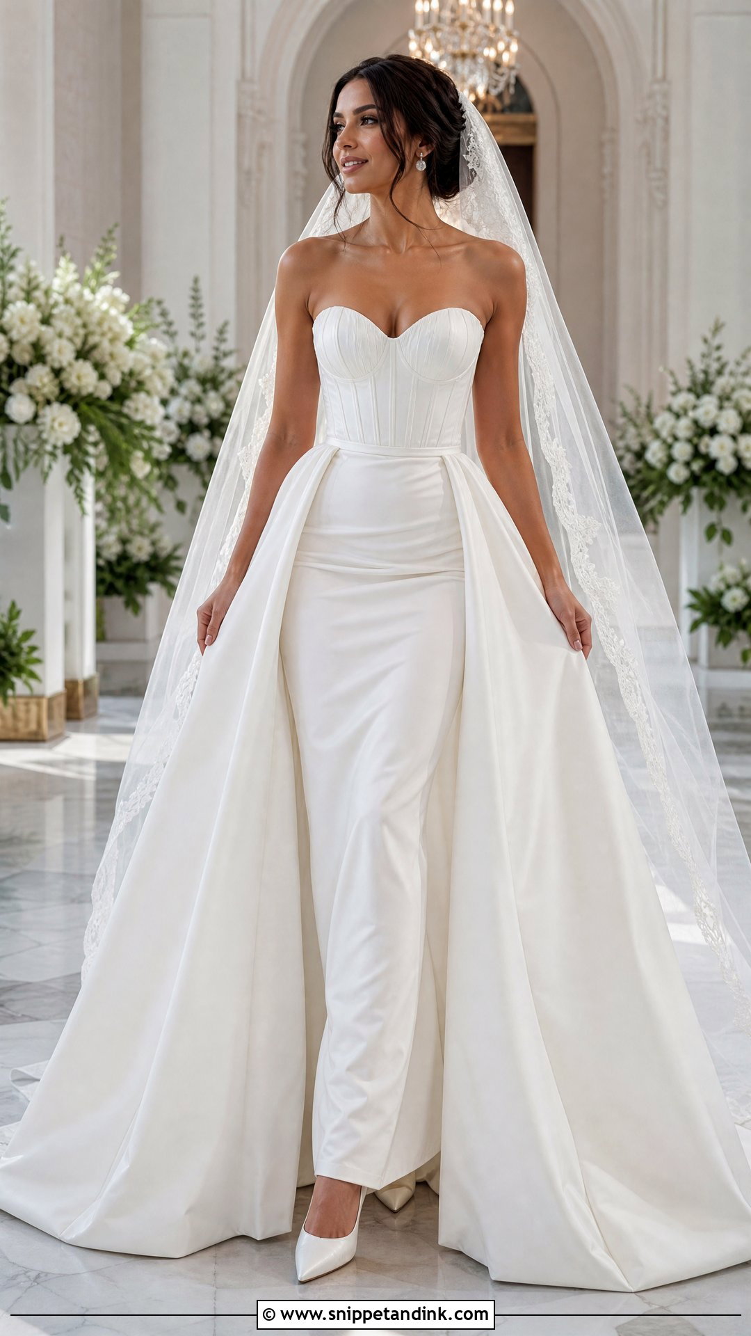 Corset Wedding Dress With Overskirt - Snippet and Ink - 25 Corset Top Wedding Dresses