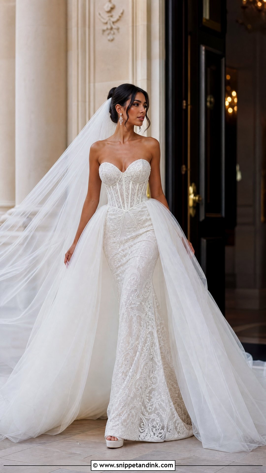 Corset Wedding Dress With Overskirt - Snippet and Ink - 20 Wedding Vogue Ideas