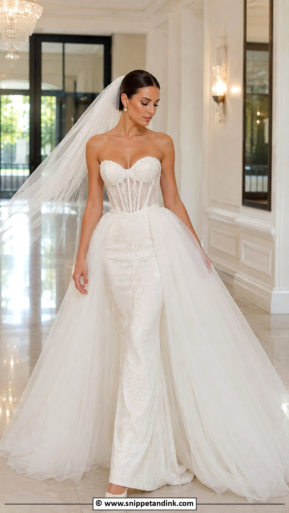 Corset Wedding Dress With Overskirt - Snippet and Ink - 30 Corset Wedding Dresses