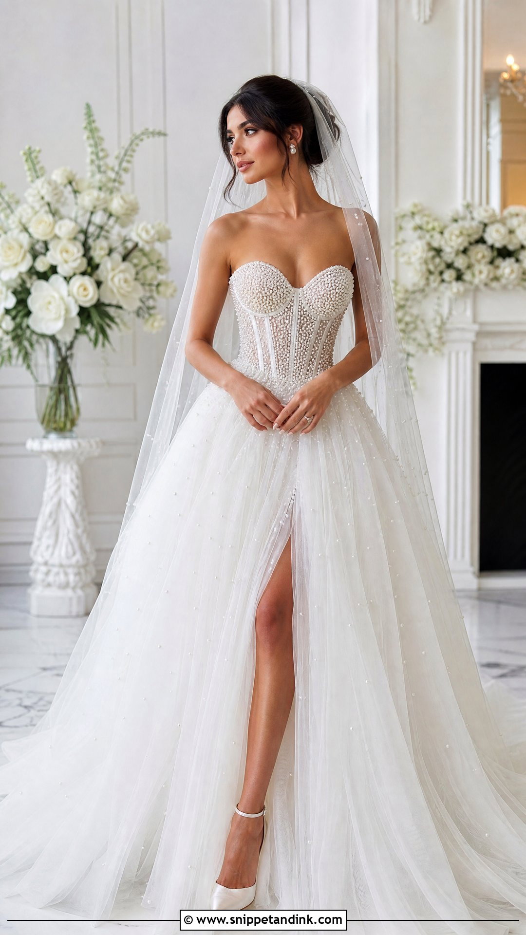 Corset Wedding Dress With Pearl Detail - Snippet and Ink - 25 Wedding Dress with Corset Ideas