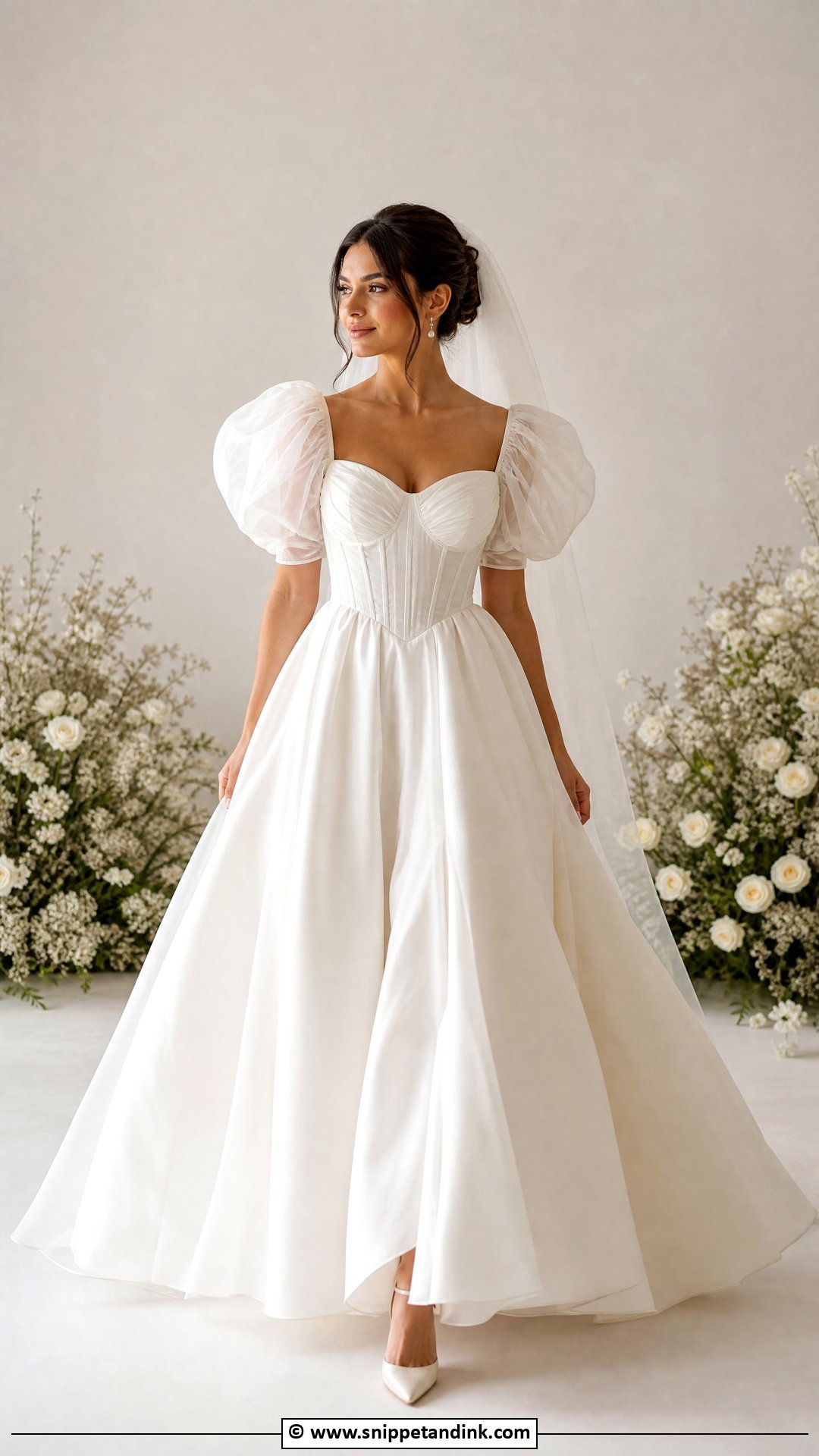 Corset Wedding Dress With Puff Sleeves - Snippet and Ink - 35 Corset Wedding Dress Ideas