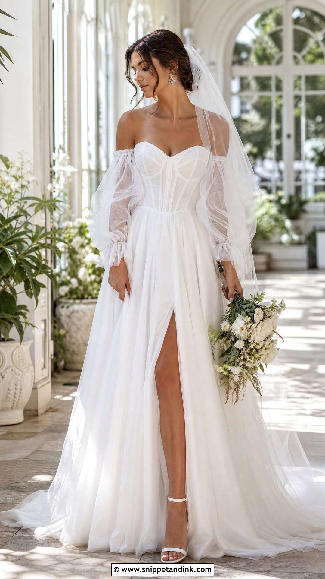 Corset Wedding Dress With Removable Tulle Sleeves - Snippet and Ink - 20 Wedding Dress with Removable Sleeves