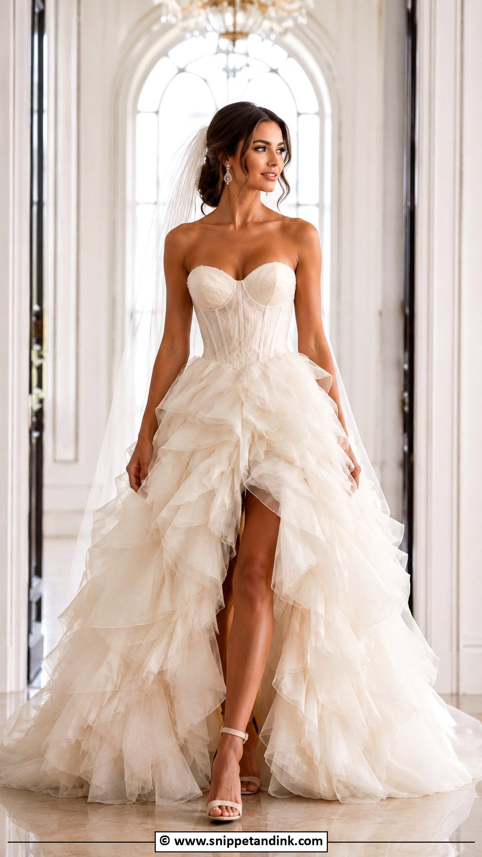 Corset Wedding Dress With Ruffle Skirt - Snippet and Ink - 30 Corset Wedding Dresses