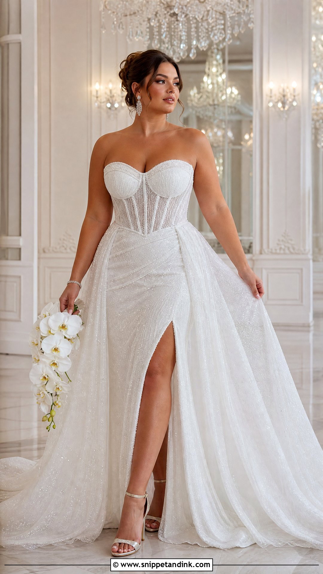 Corset Wedding Dress With Sparkle Overskirt - Snippet and Ink - 20 Wedding Dresses with Extension
