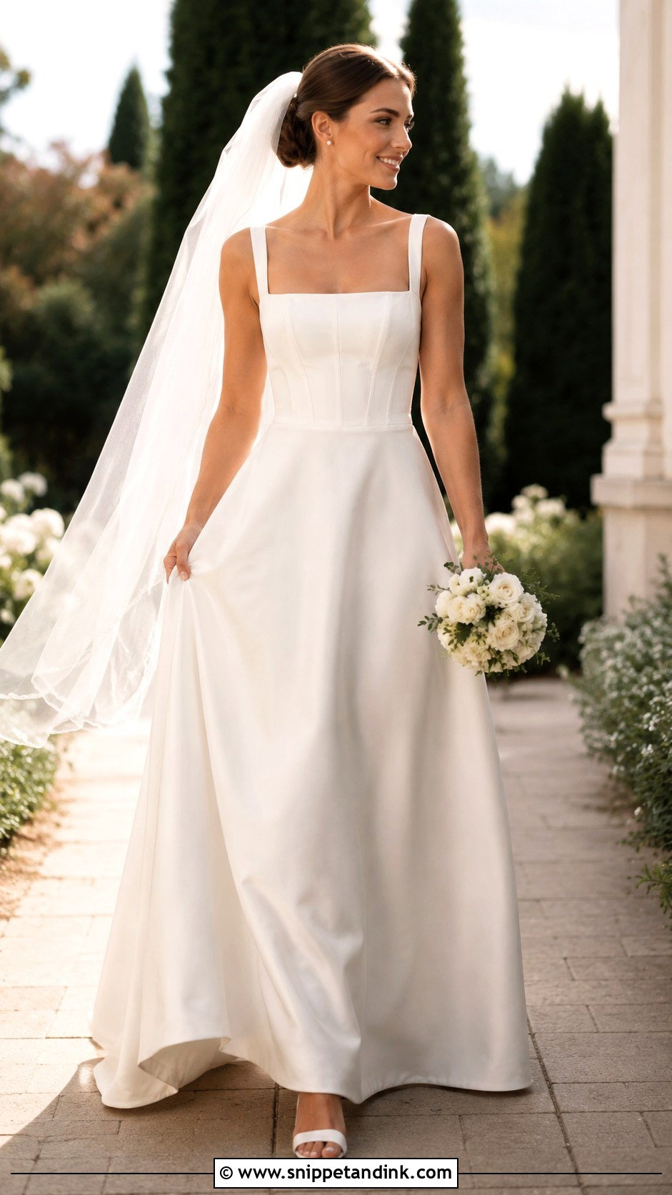 Corset Wedding Dress With Square Neckline - Snippet and Ink - 25 Vintage Corset Wedding Dress Ideas