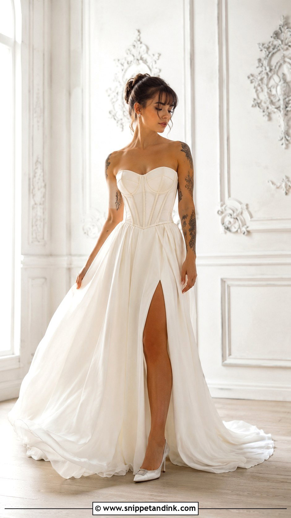 Corset Wedding Dress With Tattoos - Snippet and Ink - 25 Wedding Dress with Tattoos Ideas