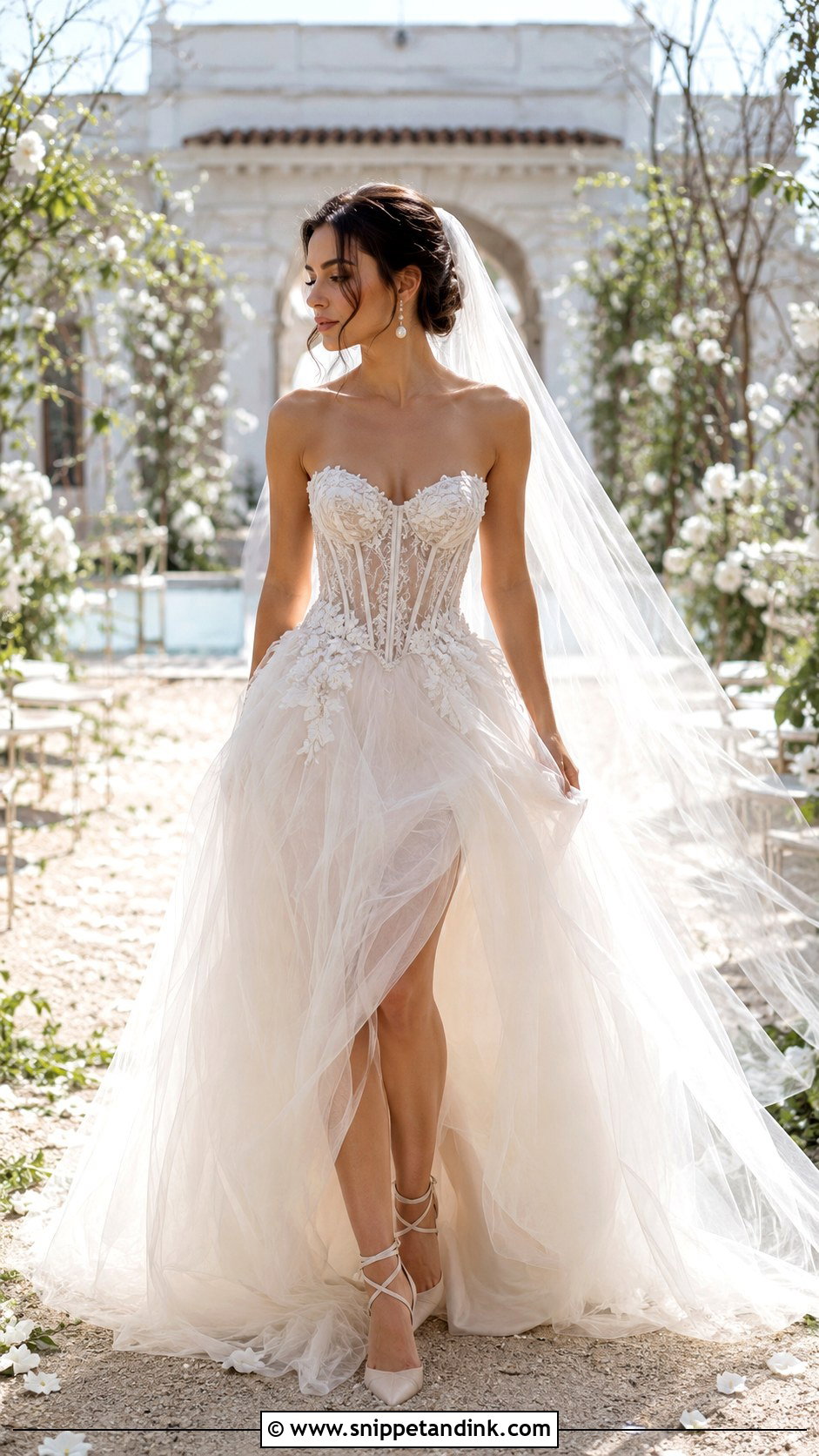 Corset Wedding Dress With Tulle Skirt - Snippet and Ink - 25 Vintage Corset Wedding Dress Ideas