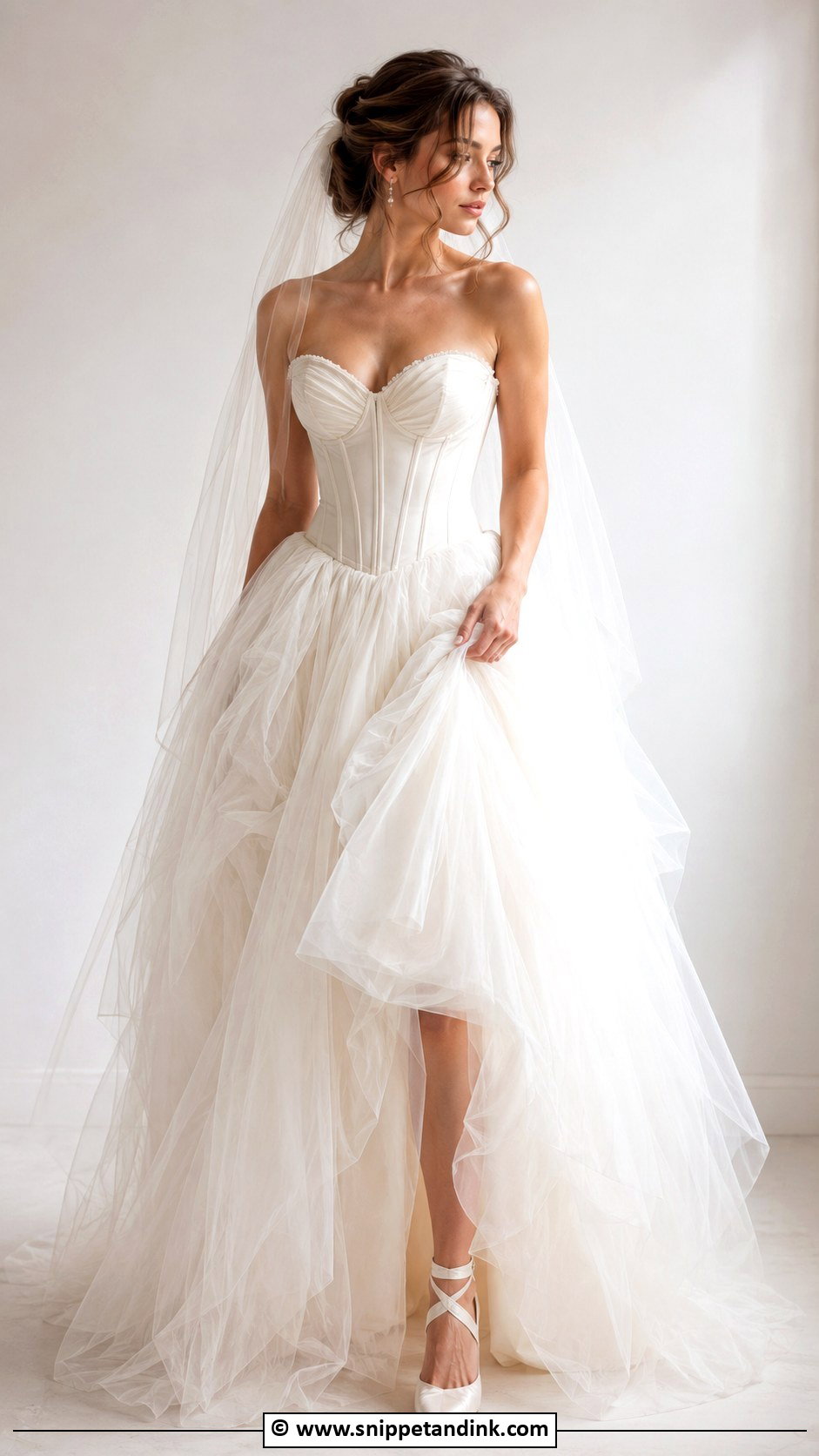 Corset Wedding Dress With Tulle Skirt - Snippet and Ink - 30 Corset Wedding Dresses