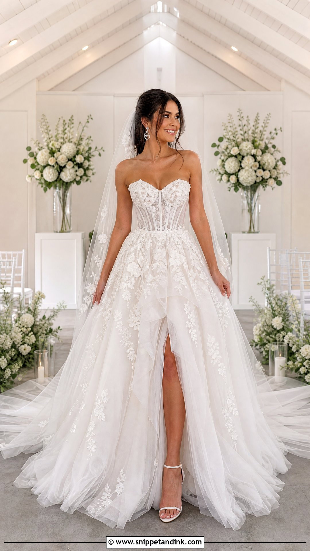 Corset Wedding Dress With Tulle Train - Snippet and Ink - 25 Wedding Dress with Train Ideas