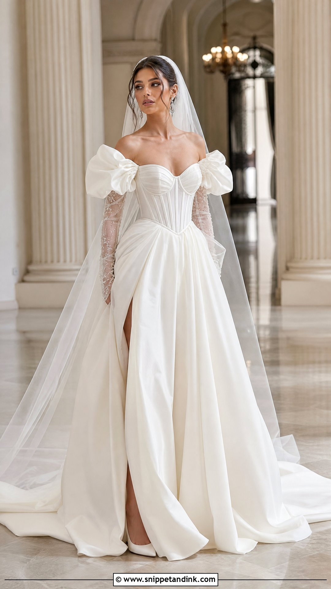 Corset Wedding Dress with Puffy Sleeves - Snippet and Ink - 20 Wedding Dresses with Puffy Sleeves