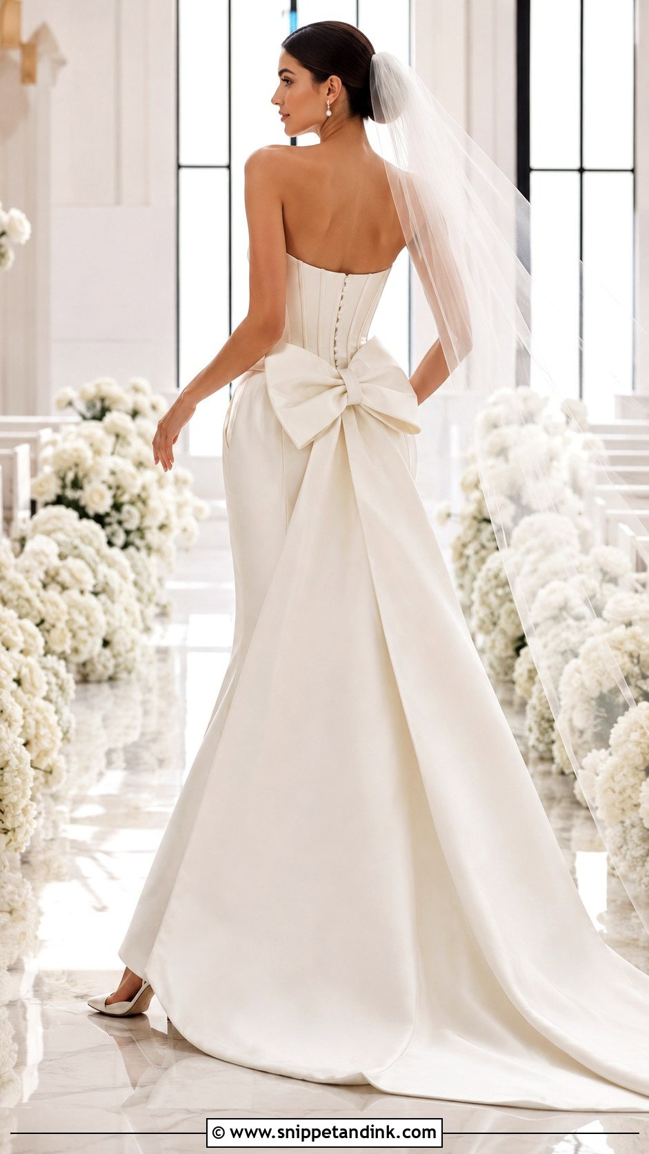Corset Wedding Gown With Bow - Snippet and Ink - 25 Corset Wedding Gown Ideas