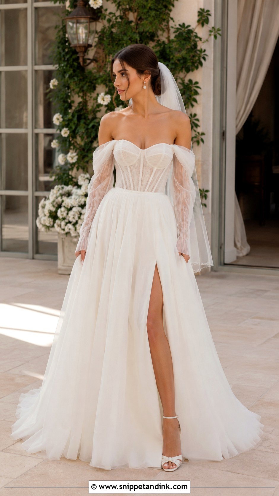 Corset Wedding Gown With Detachable Sleeves - Snippet and Ink - 25 Corset Wedding Gown Ideas