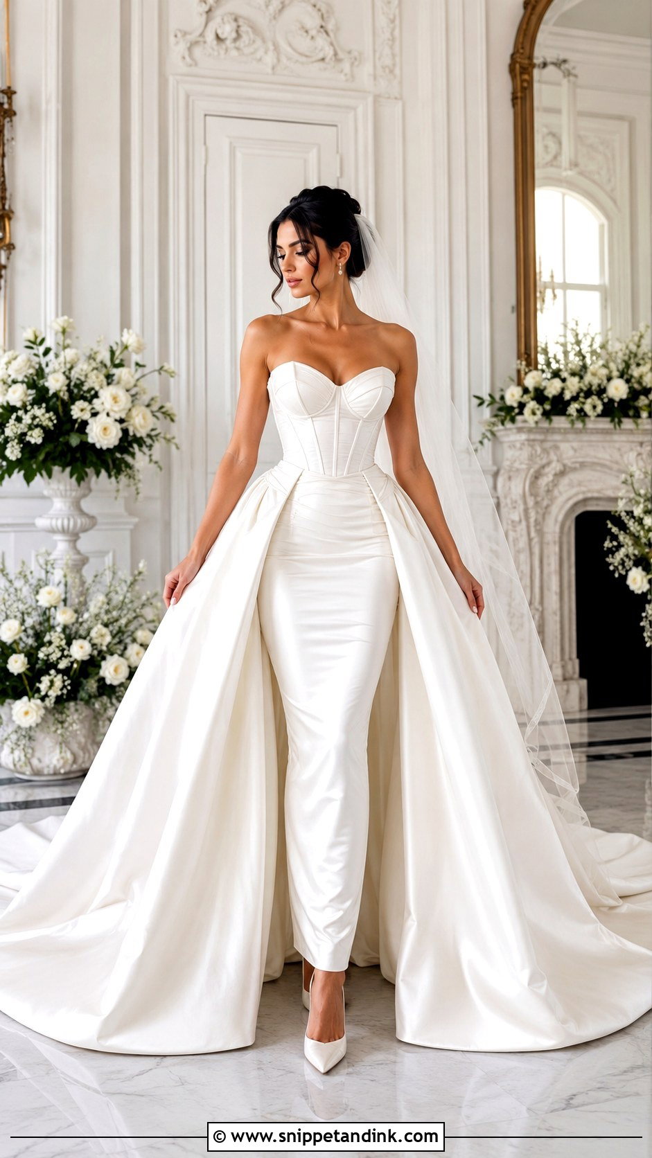 Corset Wedding Gown With Overskirt - Snippet and Ink - 25 Corset Wedding Gown Ideas
