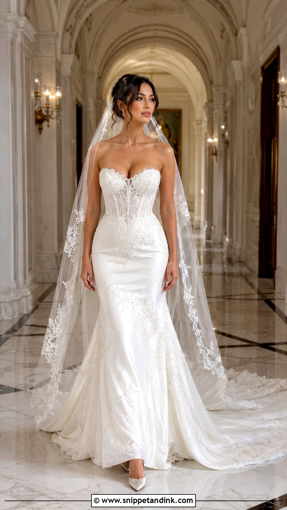 Corset Wedding Gown With Train - Snippet and Ink - 25 Corset Wedding Gown Ideas