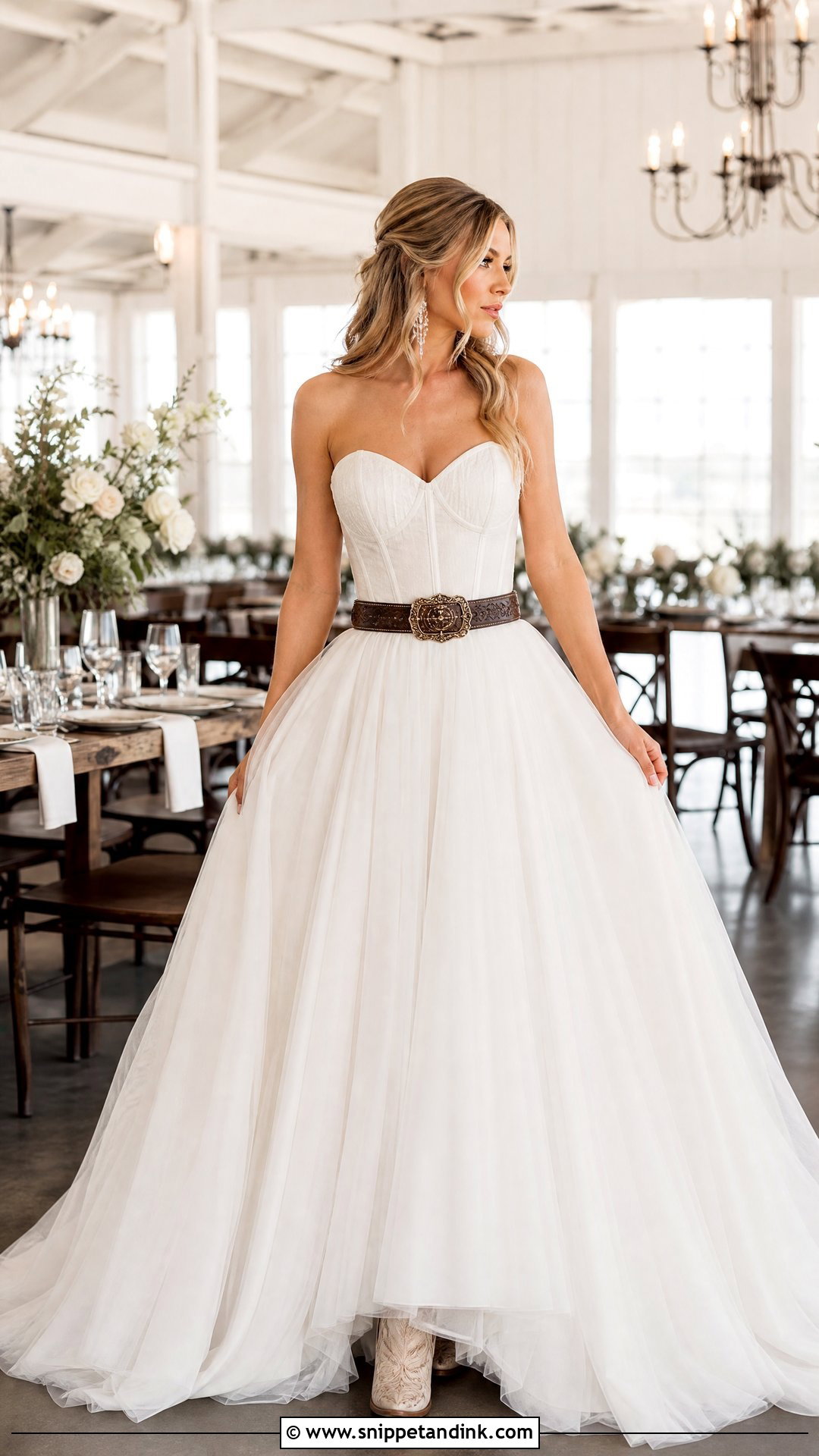 Corset Western Bridal Dress With Full Skirt - Snippet and Ink - 25 Western Bridal Dresses
