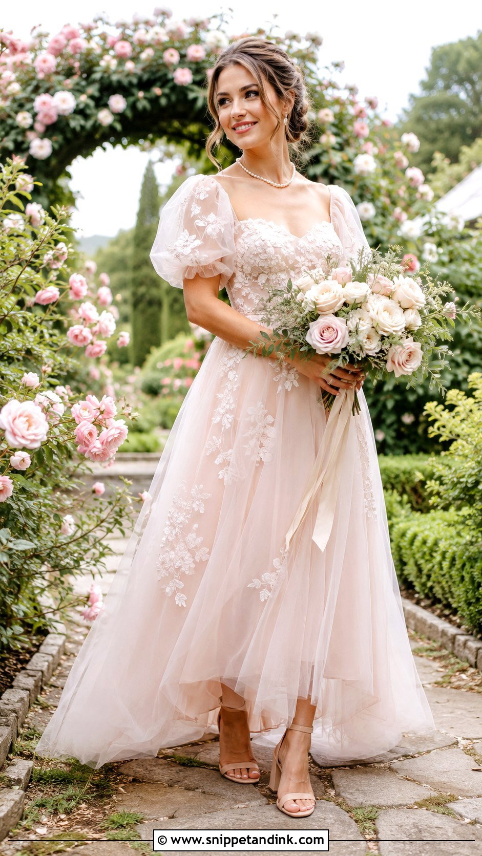 Cottage Core Blush Wedding Dress - Snippet and Ink - 25 Cottage Core Wedding Dress Ideas