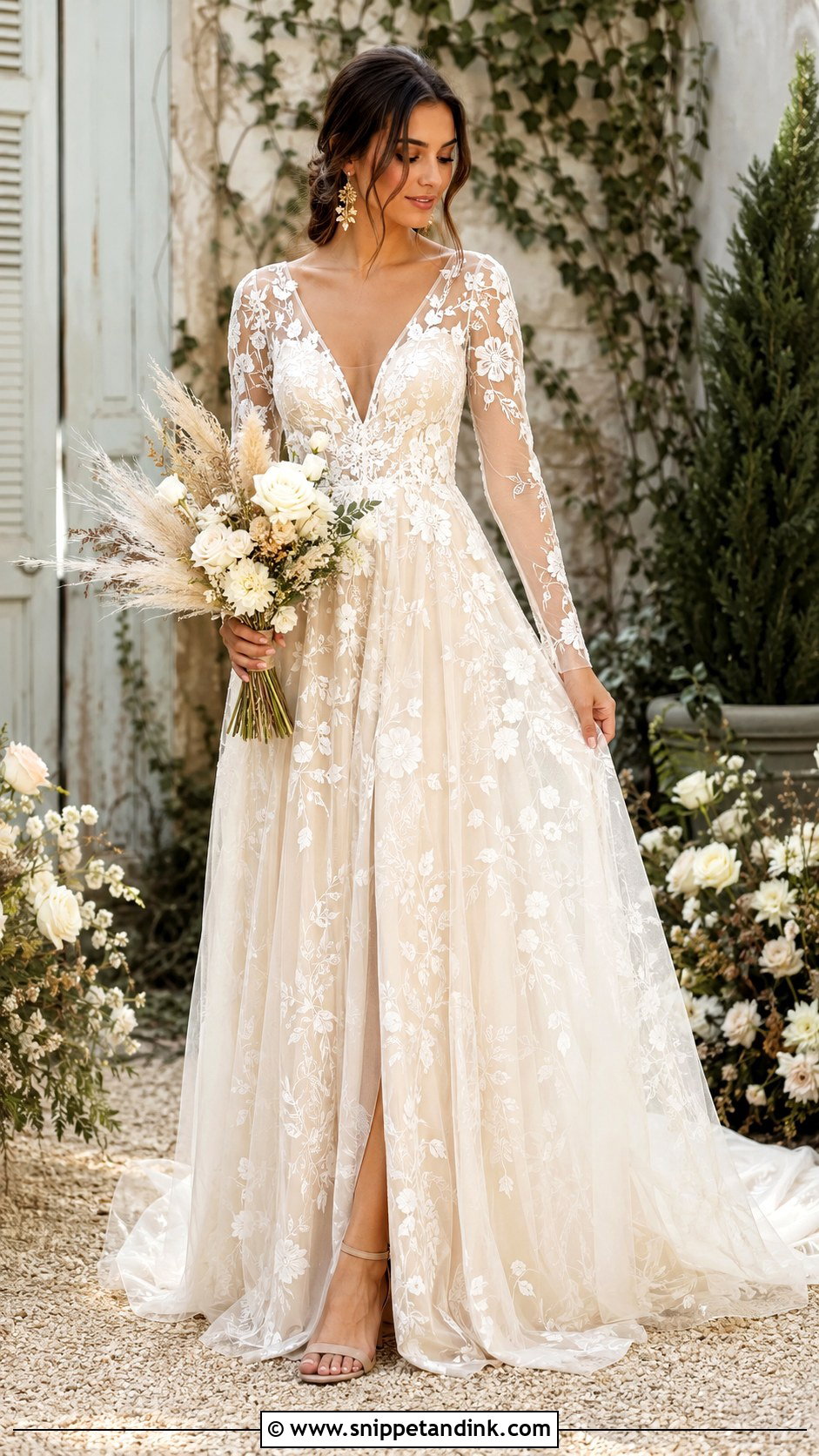 Cottage Core Champagne Wedding Dress - Snippet and Ink - 25 Cottage Core Wedding Dress Ideas