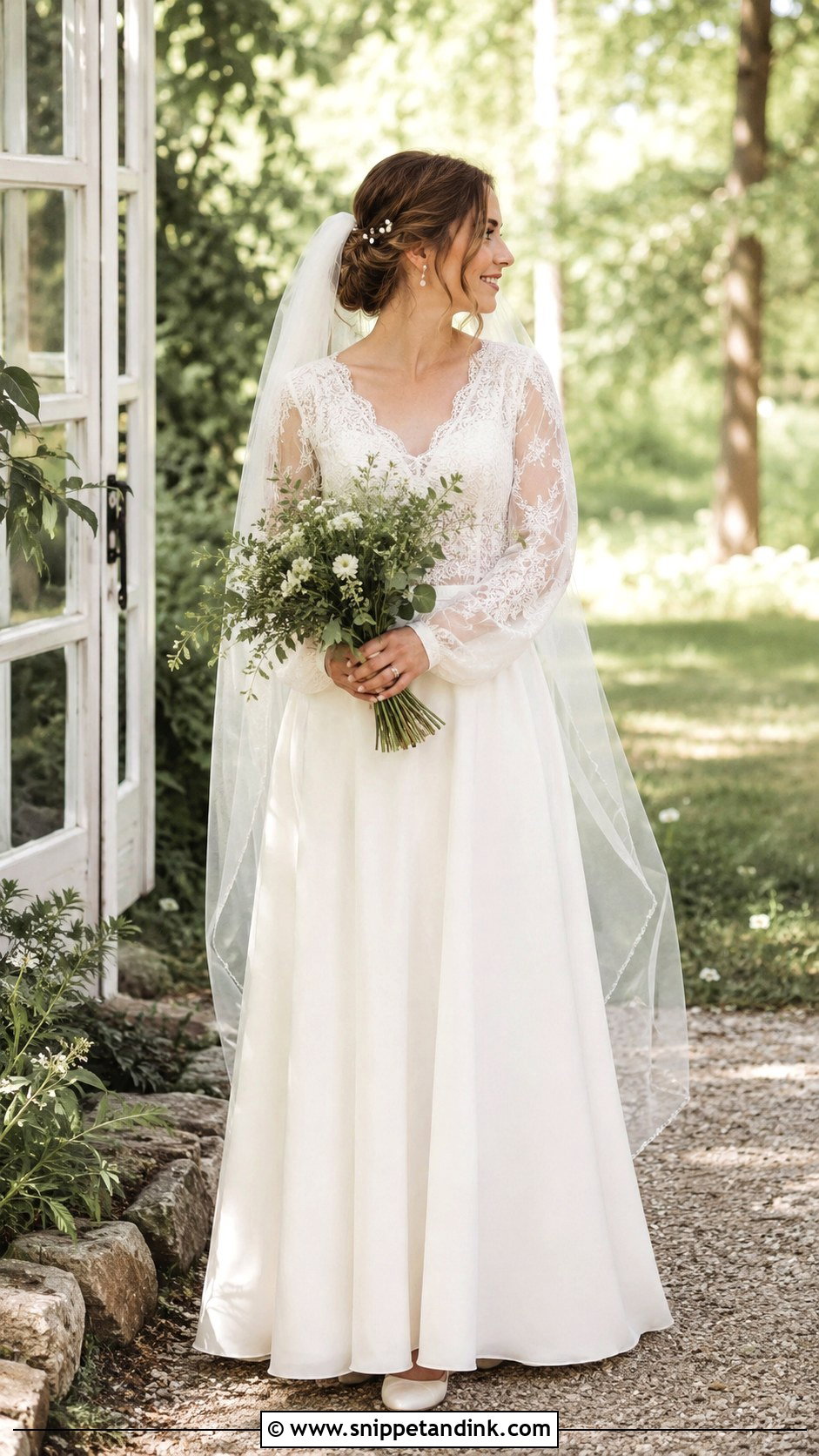 Cottage Core Long Sleeve Wedding Dress - Snippet and Ink - 25 Cottage Core Wedding Dress Ideas
