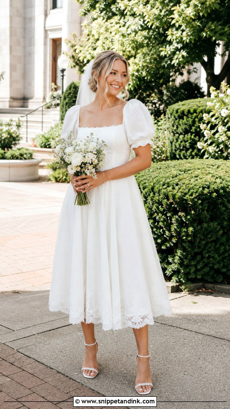 Cottage Core Midi Wedding Dress - Snippet and Ink - 25 Cottage Core Wedding Dress Ideas