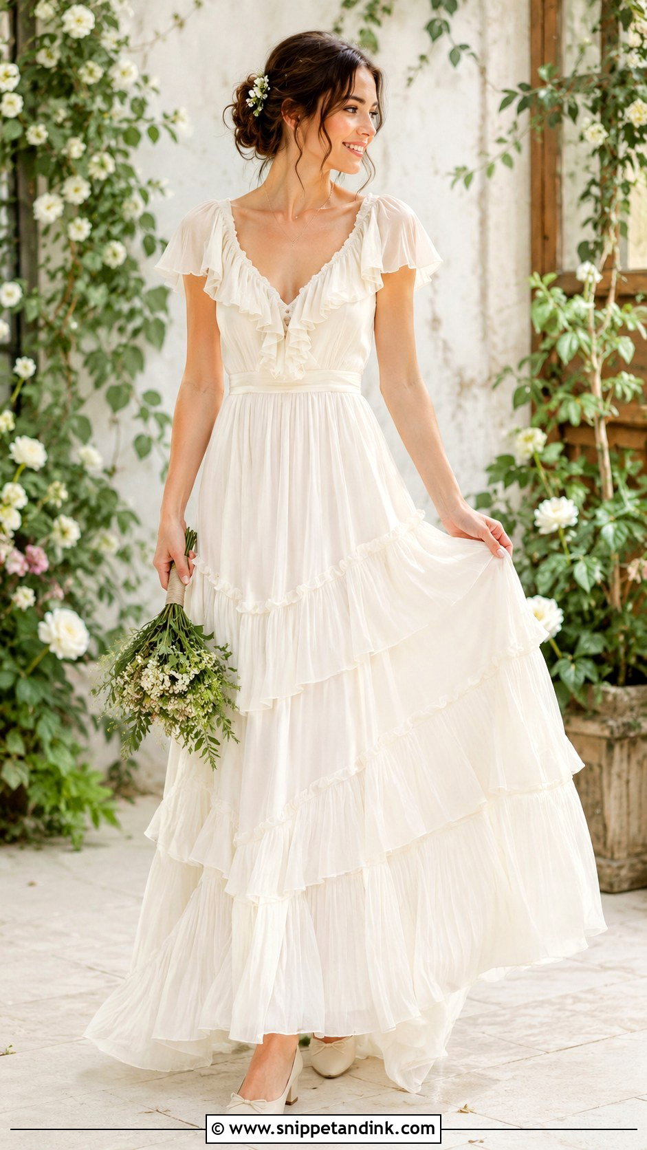 Cottage Core Ruffle Wedding Dress - Snippet and Ink - 25 Cottage Core Wedding Dress Ideas