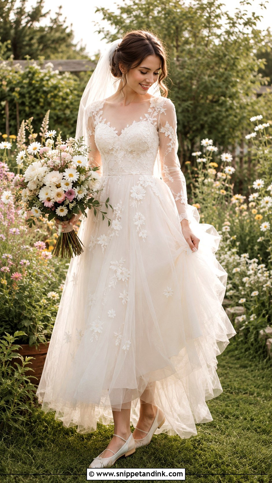 Cottage Core Tulle Wedding Dress - Snippet and Ink - 25 Cottage Core Wedding Dress Ideas