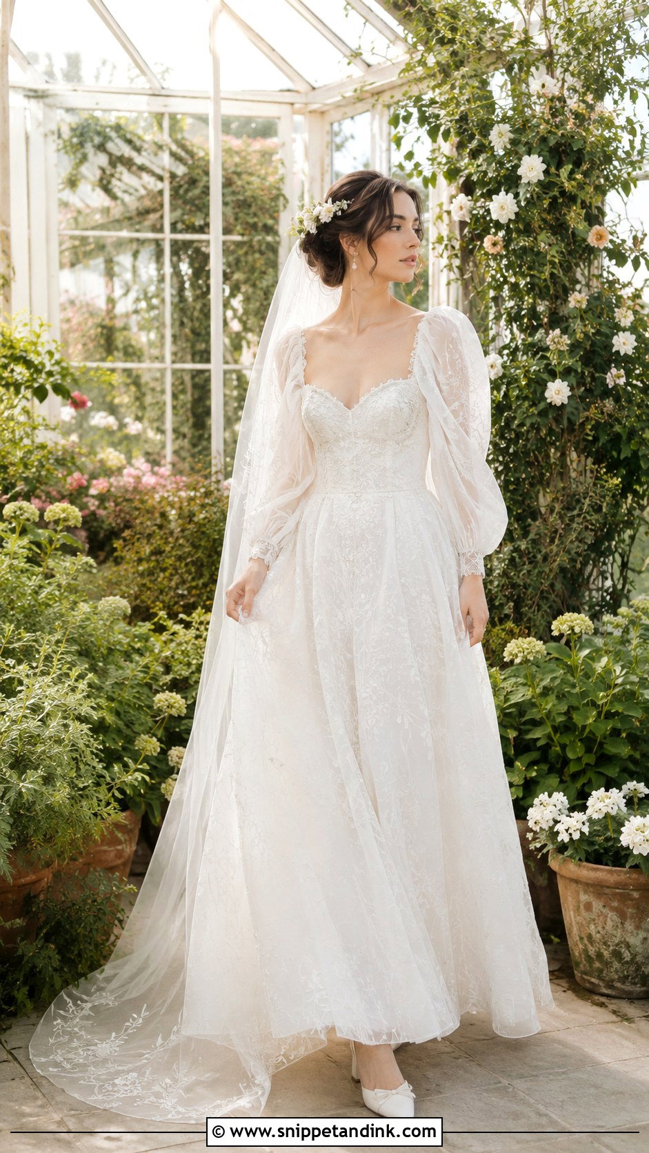 Cottagecore Bubble Sleeve Wedding Dress - Snippet and Ink - 20 Bubble Sleeve Wedding Dress Ideas
