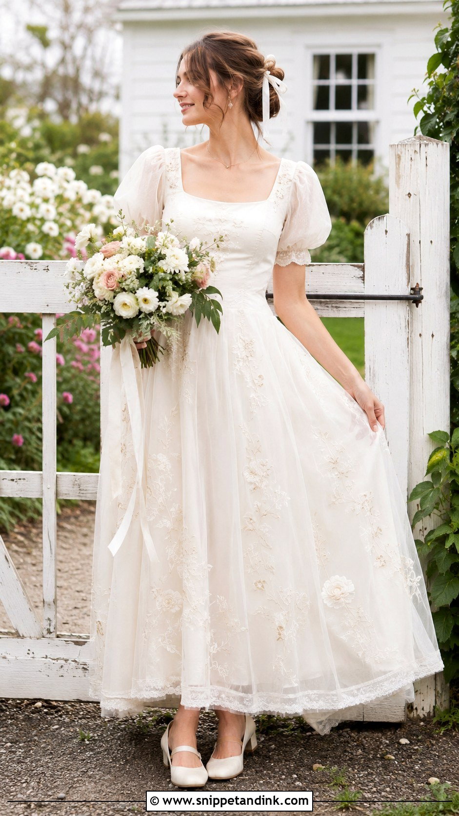 Cottagecore Farmhouse Wedding Dress - Snippet and Ink - 25 Farmhouse Wedding Dress Ideas