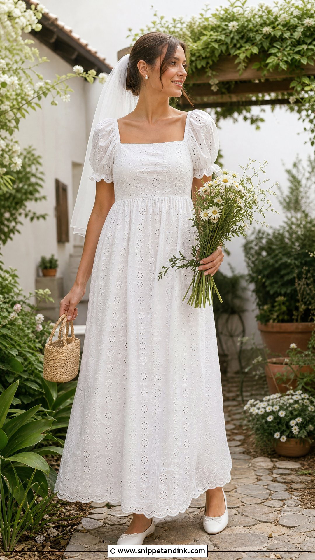 Cotton Eyelet Empire Wedding Dress - Snippet and Ink - 20 Earthy Wedding Dress Ideas