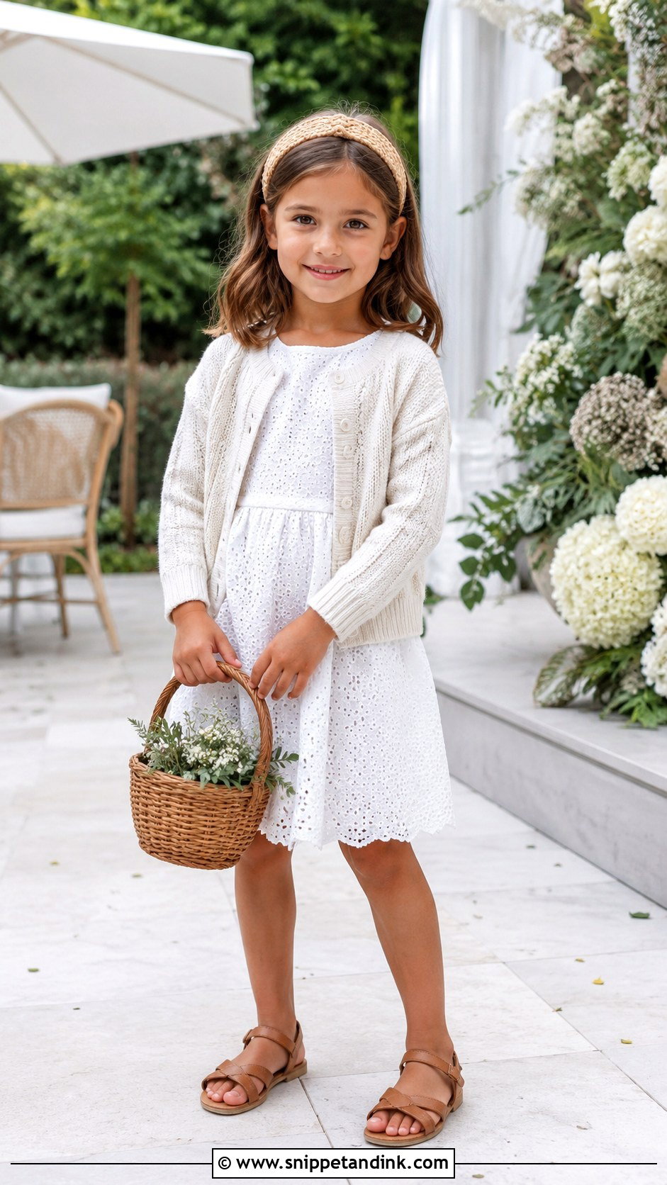 Cotton Eyelet Kids Bridal Dress - Snippet and Ink - 20 Kids Bridal Dress Ideas