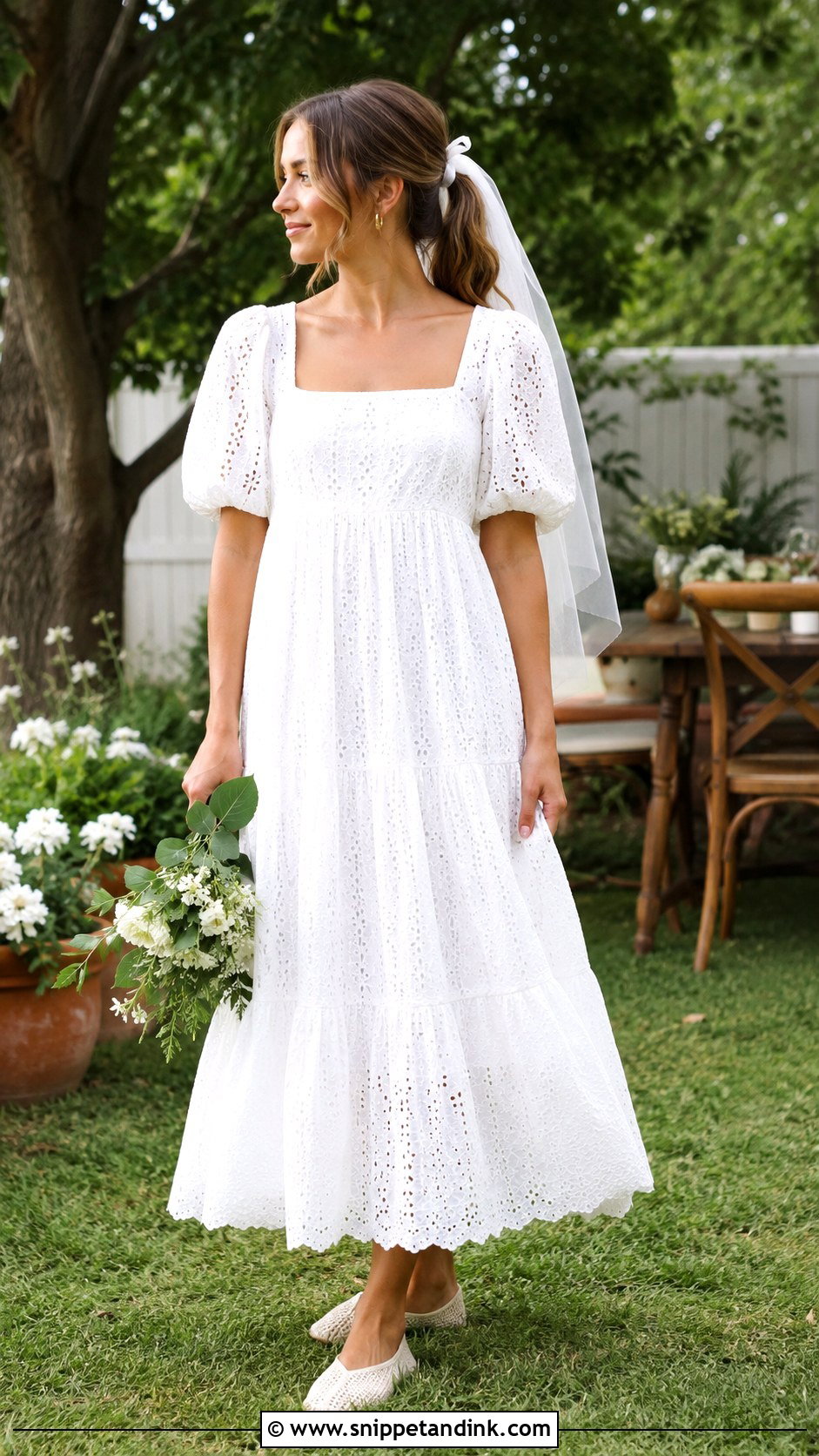 Cotton Eyelet Wedding Dress - Snippet and Ink - 20 Loose Wedding Dress Ideas