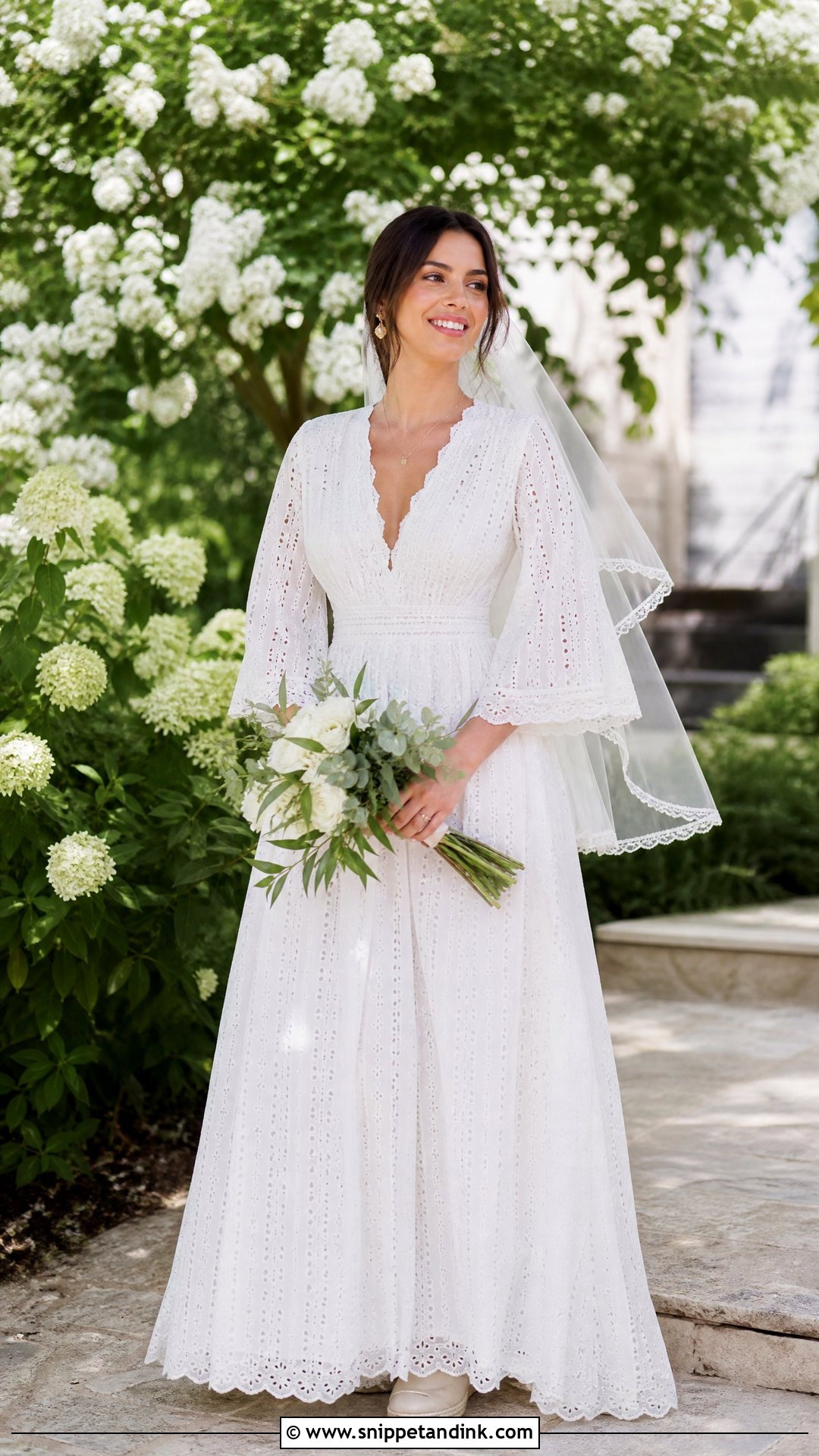 Cotton Eyelet Wedding Dress - Snippet and Ink - 25 70s Style Wedding Dress Ideas