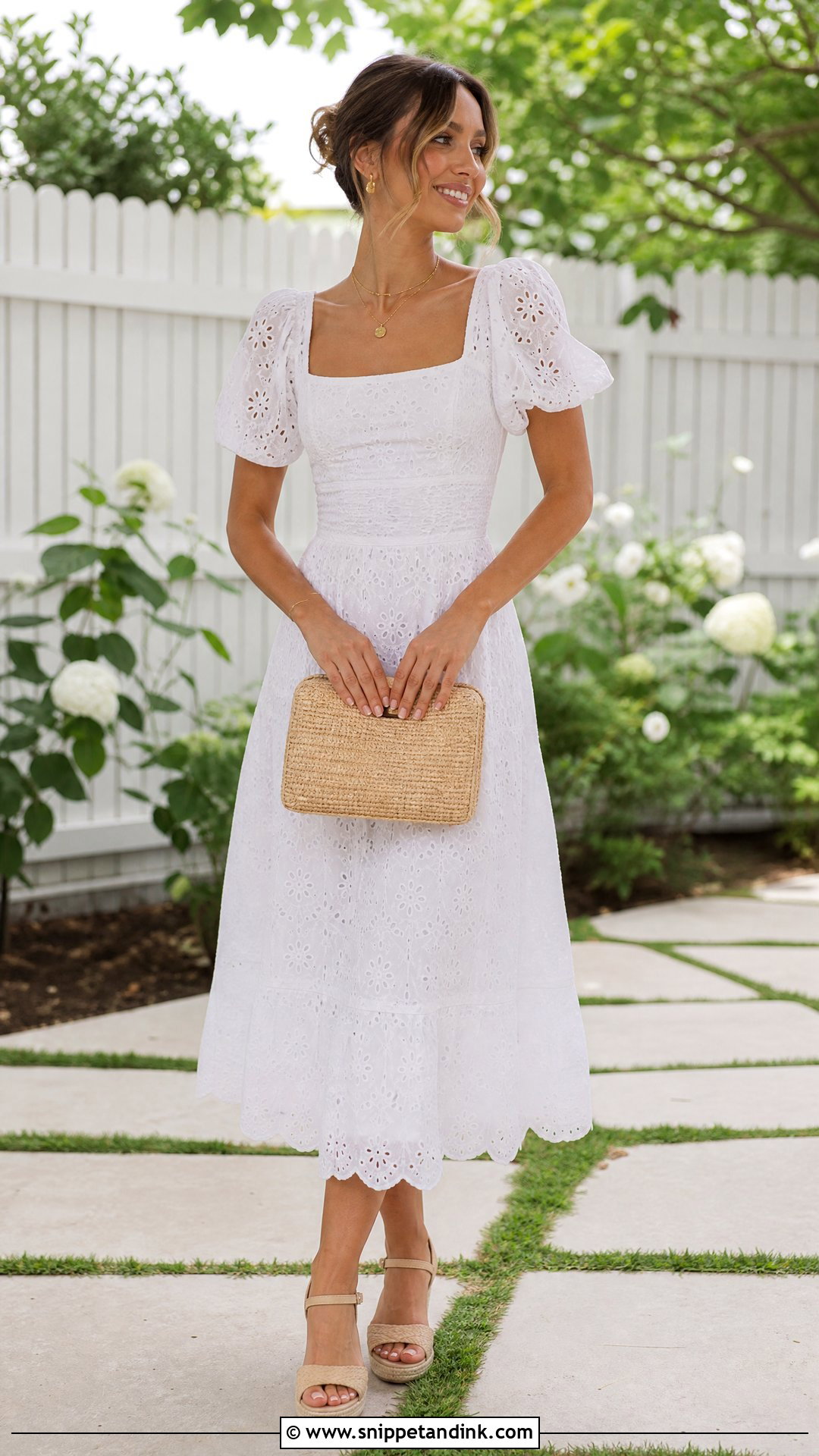 Cotton Eyelet Wedding Dress - Snippet and Ink - 25 Relaxed Wedding Dress Ideas