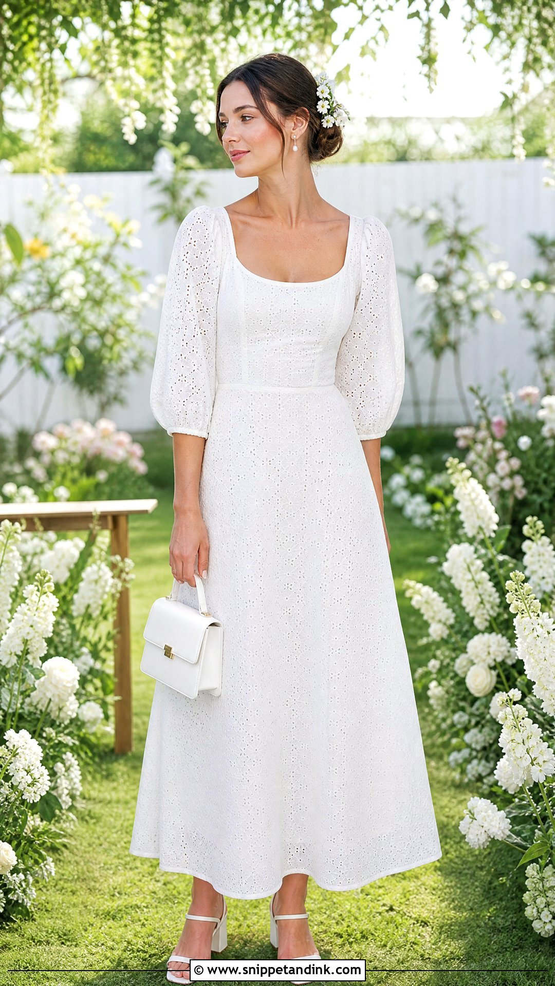 Cotton Eyelet Wedding Dress - Snippet and Ink - 20 Simple Intimate Wedding Dress Ideas