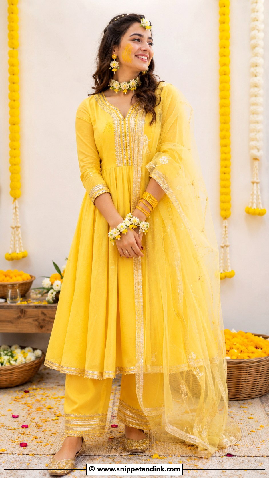 Cotton Haldi Outfit For Bride - Snippet and Ink - 30 Best Haldi Outfits for Brides
