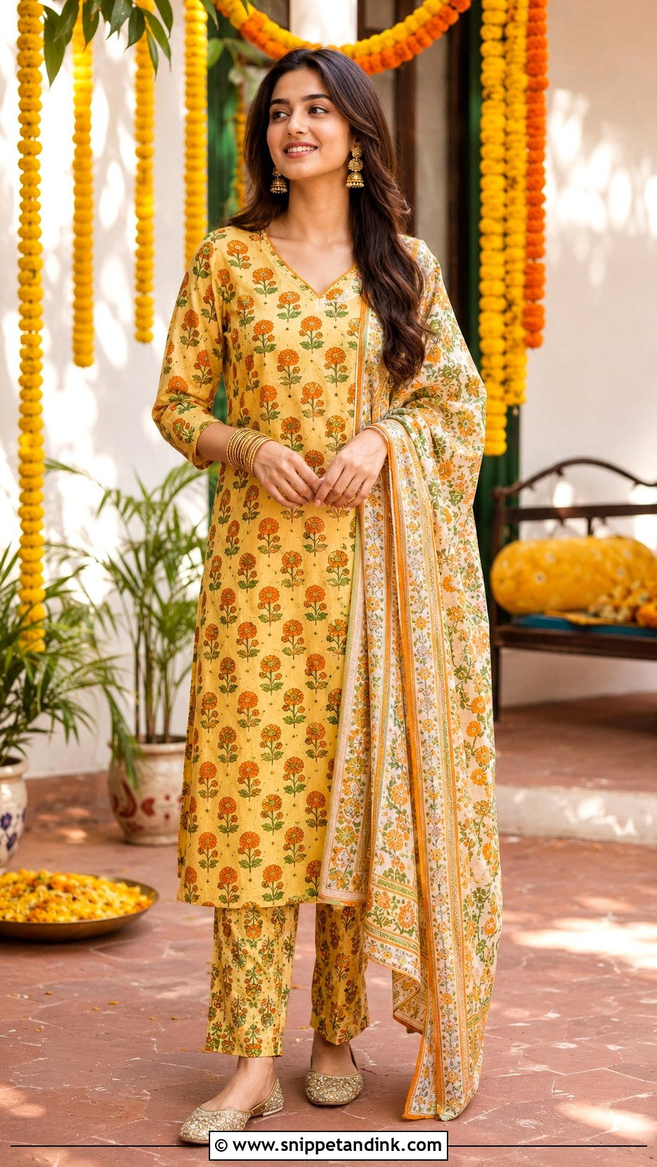 Cotton Kurta Set For Mehndi Ceremony - Snippet and Ink - 25 Mehndi Ceremony Outfit Ideas