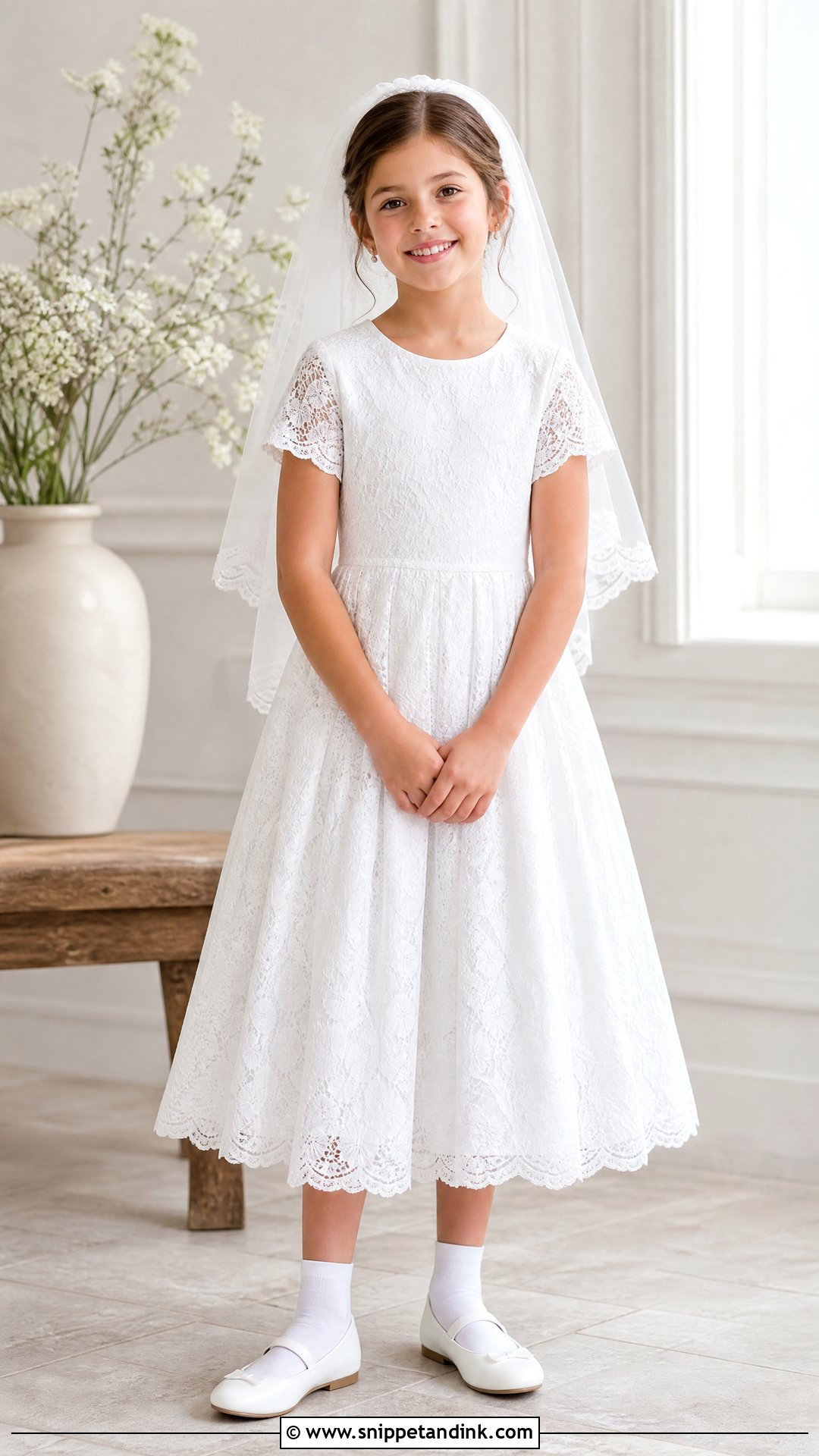 Cotton Lined Lace First Communion Dress - Snippet and Ink - 20 Designer First Communion Dresses