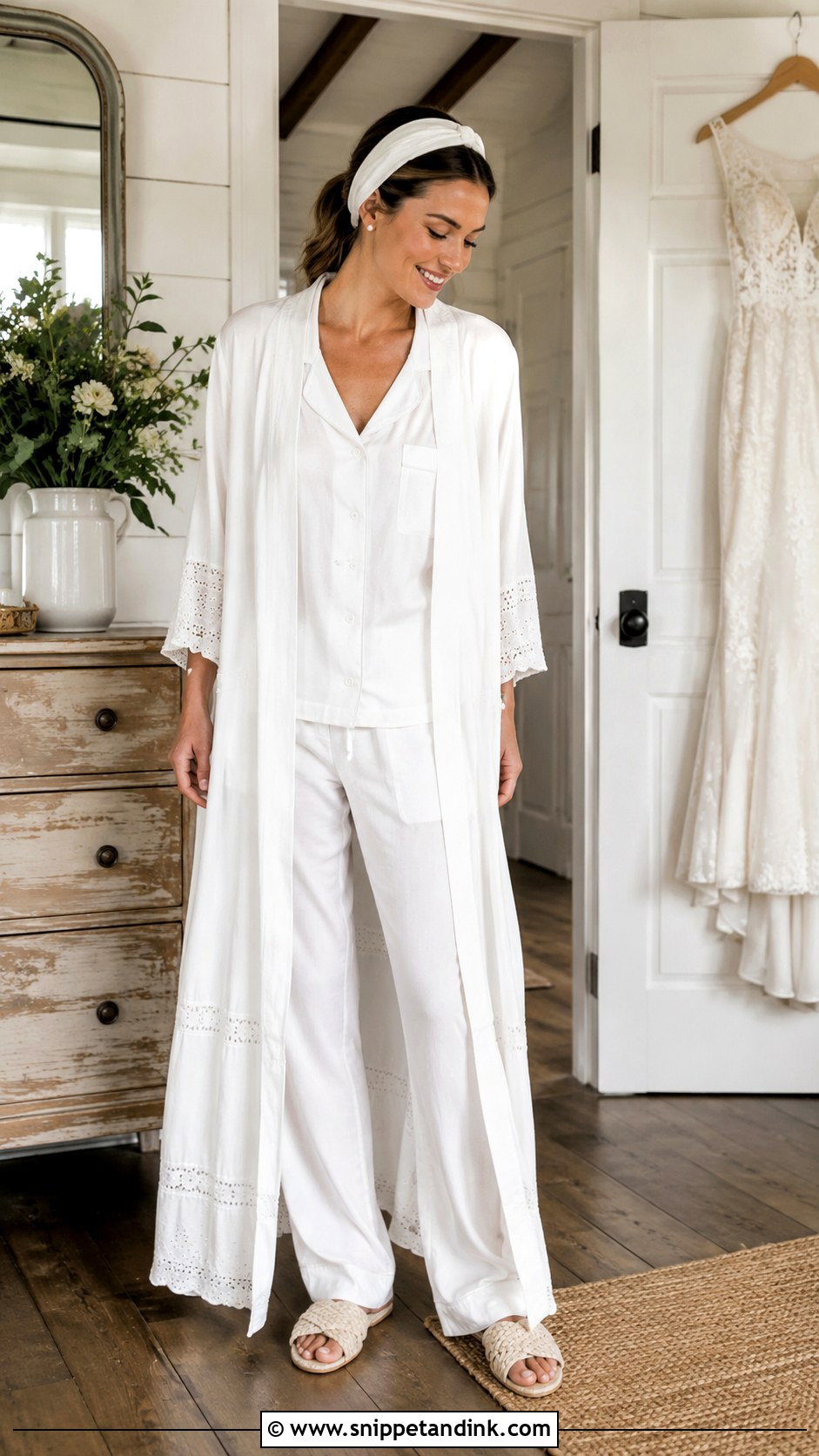 Cotton Long Bridal Robe - Snippet and Ink - 20 Long Bridal Robes Ideas