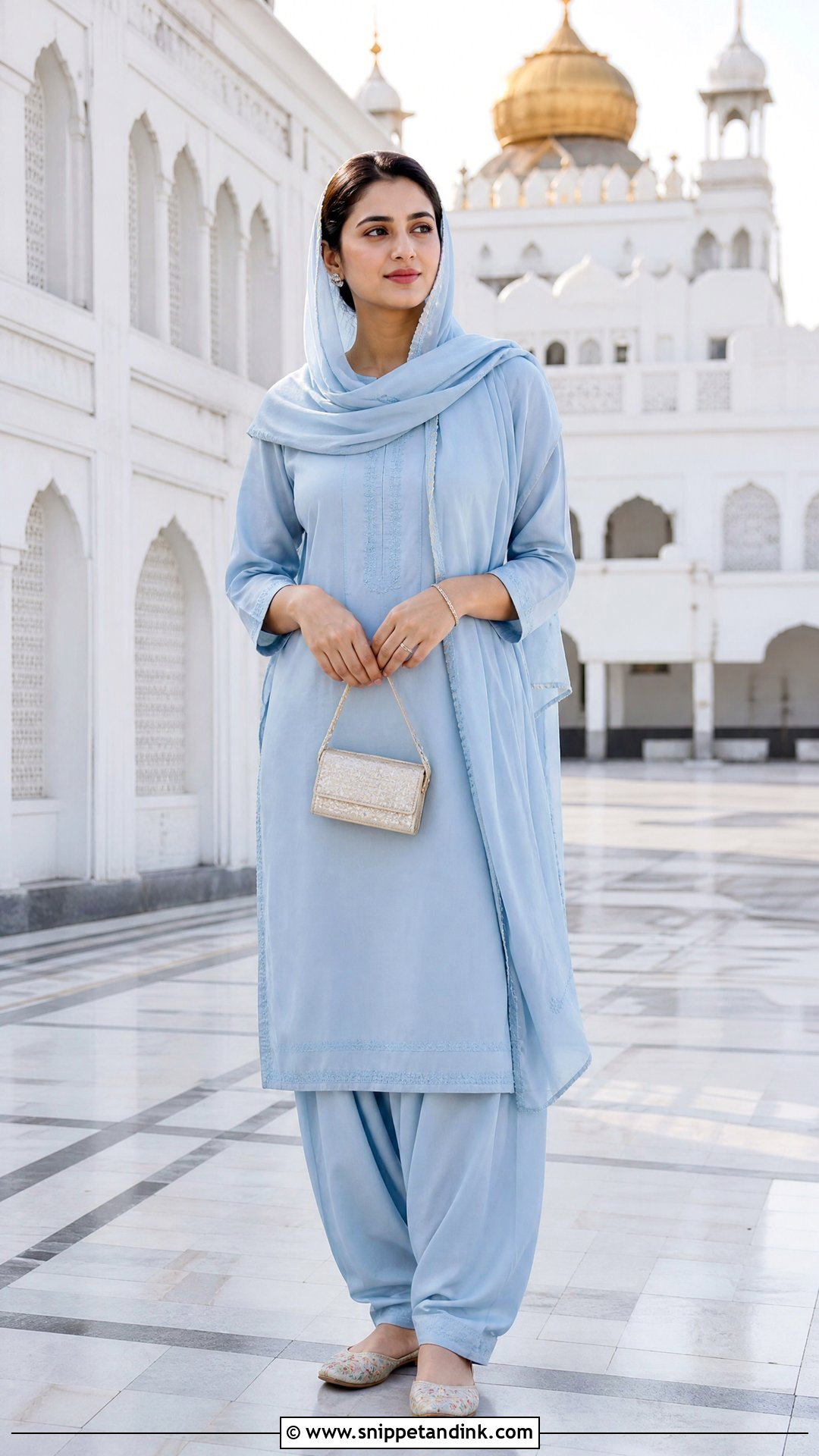 Cotton Salwar Suit For Gurudwara - Snippet and Ink - 20 Gurudwara Outfit Ideas
