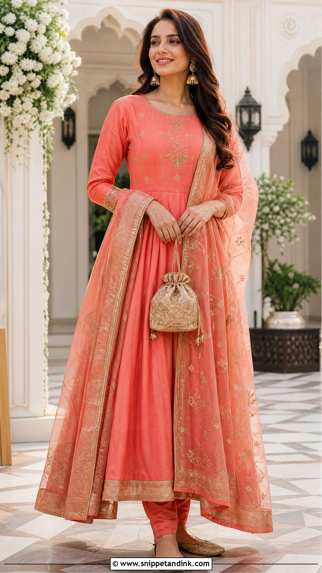 Cotton Silk Anarkali For A Summer Indian Wedding - Snippet and Ink - 20 Summer Indian Wedding Outfit Ideas