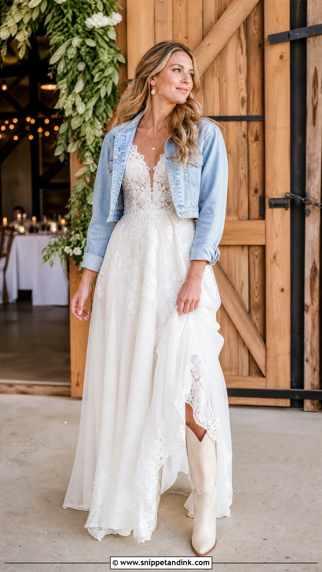 Country Farm Wedding Dress With Denim Jacket - Snippet and Ink - 25 Farm Wedding Dress Ideas