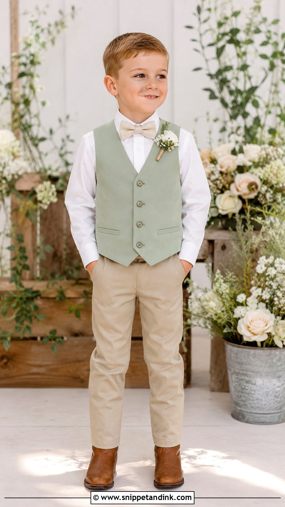Country Ring Bearer Outfit With Chambray Shirt - Snippet and Ink - 20 Country Ring Bearer Outfit Ideas