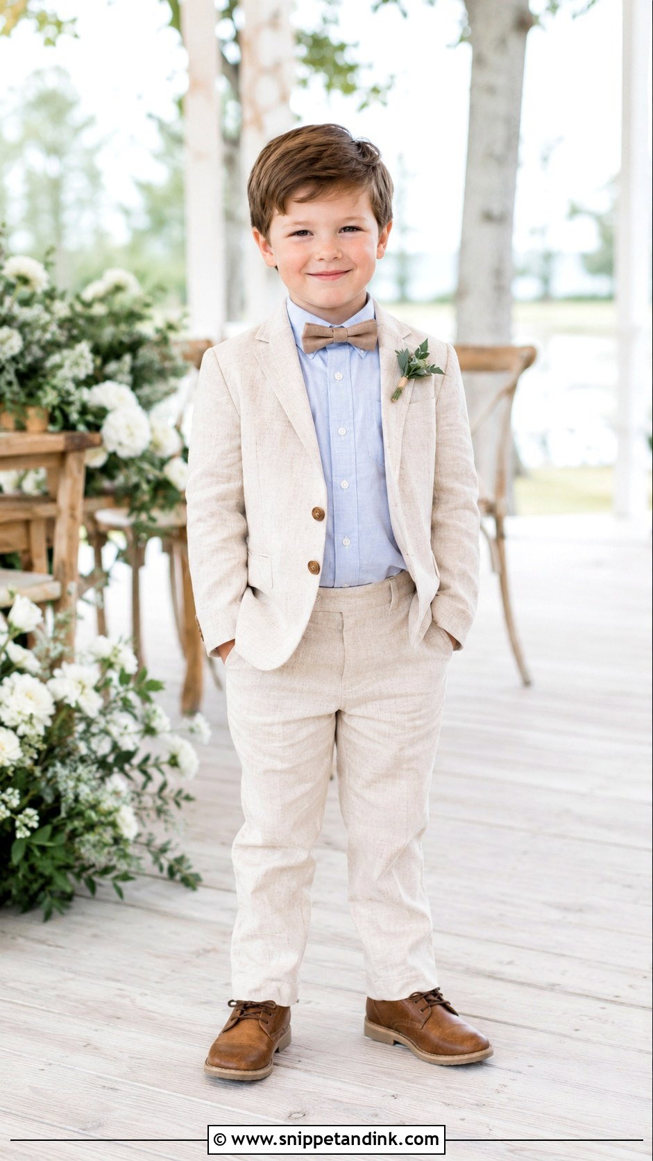 Country Ring Bearer Outfit With Cream Linen Suit - Snippet and Ink - 20 Country Ring Bearer Outfit Ideas