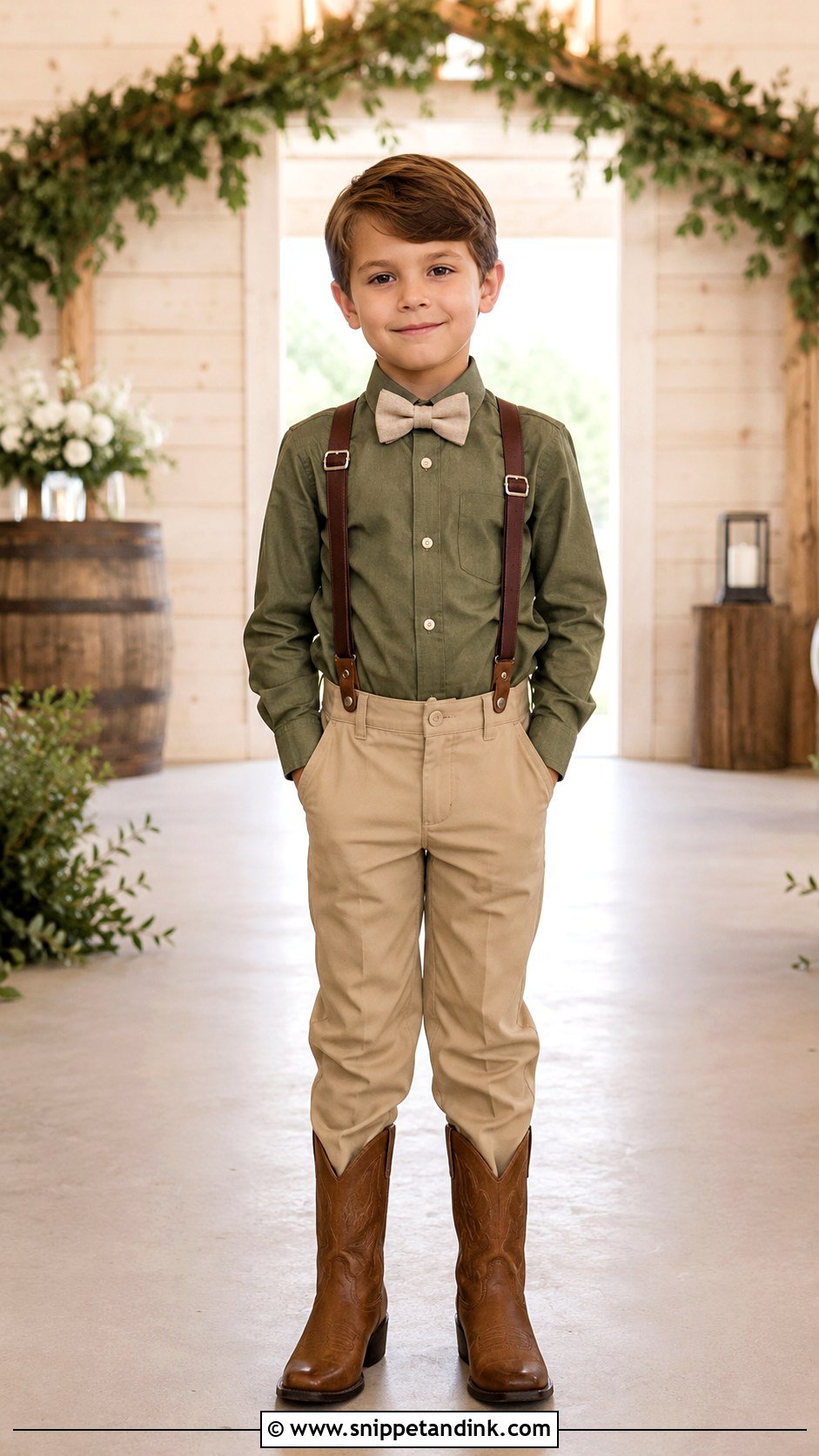 Country Ring Bearer Outfit With Olive Shirt - Snippet and Ink - 20 Country Ring Bearer Outfit Ideas